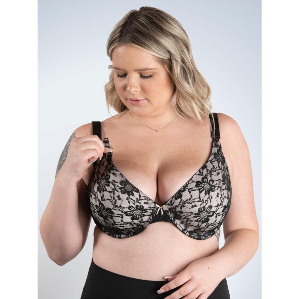 Leading Lady Black Lace Nursing Bra Size 40DD